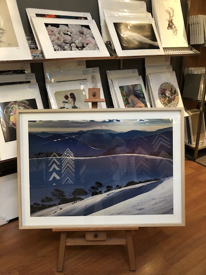 A gorgeous photographic landscape print framed with a UV glass front, mat board surround in a Tasmanian oak frame.