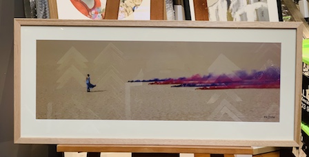 A surreal print of a barren landscape framed in one of our Tasmanian Oak frames with a mat board surround and UV glass